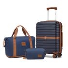 Kono Set de 3 Valises de Voyage 55cm Valise et 4 roulettes avec Serrure TSA+Pliable Sac de Voyage avec Trousse de