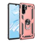 BRAND Coque Huawei P30 Pro, Robuste Armure Silicone Aimant Anneau Support Tournant 360 Degrés Mince Antichoc, Or rose
