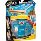 HEROESOFGOOJITZU Figurine extensible - GOO JIT ZU - Minecraft Steeve - 11 cm - Texture élastique - Extensible 3x