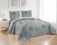 Couvre-lit Boutis Luxe Fanny & Céline - 230x250 Cm + 2 Taies 65x65 Cm - Percale Coton Blanc - Motif Brodé