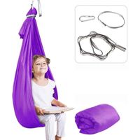 Mobilier Camping,Hamac de Yoga d'intérieur, chaise de thérapie, balançoire sensorielle, idéal pour les enfants, - Type Deep purple