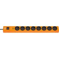 Brennenstuhl Multiprise hugo! Orange - 8 prises - avec parafoudre et 2m de câble (19.500A)