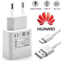 Chargeur Adaptateur secteur d'origine rapide pour Huawei Mate 20 X avec cable Type C 5V 2A 1 Mètre Couleur Blanc