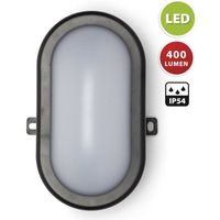 TARTARUGA: Hublot ovale à LED intégrés 5.5W noir. IP54