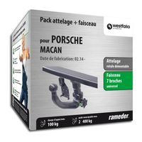 Attelage - Porsche MACAN - 10/15-09/18 - rotule démontable - Westfalia - Faisceau universel 7 broches