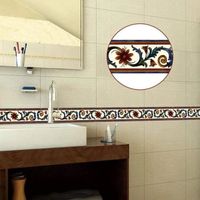 HX04115-décor de sticker mural 1 rouleau d'autocollant mural adhésif belle fleur motif salle de bain chambre décoration de la