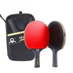 RAQUETTE TENNIS DE T. Raquette de tennis de table professionnelle avec lame en carbone,raquette de ping-pong avec sac,caoutchouc à - Long Handle 2pcs