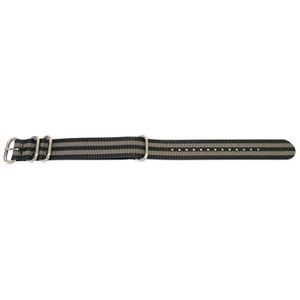 Bracelet Montre 18mm Perlon Gris - Nylon Tressé Artisanal - Marque OnWatch