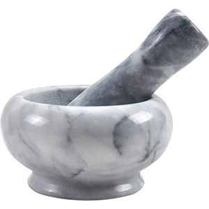 Mortier Et Pilon En Marbre Noir 7,6 Cm - Fait Main, Pour Cuisine - Broyer épices, Herbes, Ail - Nettoyage Facile - 3