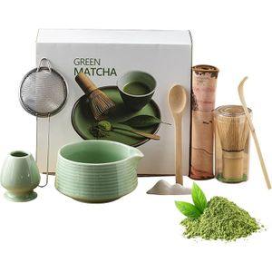 TEANAGOO Matcha Kit Bleu 7 pièces, Fouet Matcha, ensemble pour préparer un latte au matcha, ensemble pour fouetter le matcha avec bol, cuillère et tamis, bol en céramique Fuji Design TEANAGOO Matcha Kit Bleu 7 pièces, Fouet Matcha, ensemble pour préparer un latte au matcha, ensemble pour fouetter le matcha avec bol, cuillère et tamis, bol en céramique Fuji Design
