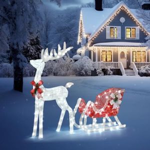 Décoration de Noël 2pcs Rennes de Décoration,avec 210 LED de lumière,Pour  Jardin d'extérieur - Cdiscount Maison