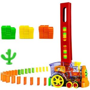 JEU D'APPRENTISSAGE 60 pièces de jeu de jouets de train de domino plac