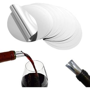 ANTI-GOUTTE VIN - BEC  100Pcs Disque Anti Goutte Vin En Papier D'Aluminiu