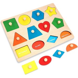 PUZZLE Puzzle de Forme Géométrique en Bois Montessori Béb
