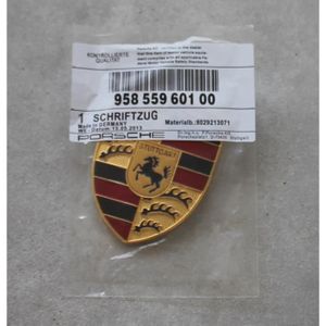 INSIGNE MARQUE AUTO Porsche insigne capot classique jaune logo emblème