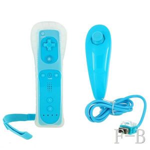 TechKen Manette Wii avec Nunchuck,Wii Contrôleur Wii Télécommande Wii  Remote Controller avec Contrôleur Nunchuk Étui en Silicone Dragonne pour  Wii