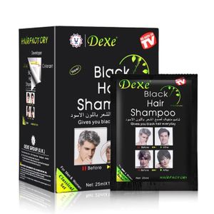 SHAMPOING Cheveux noirs 10pc - Shampoing Colorant pour Homme et Femme, Crème Essence, Traitement Anti Chute pour Cheveu