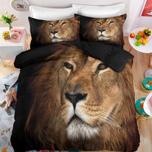 King Lions Parure de lit en microfibre unie pour lit simple/double/king size avec housse de couette et taies d’oreiller Chocolat/latte