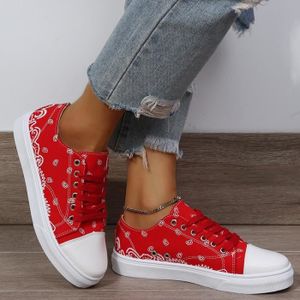 Baskets toile Rouge Femme Cdiscount