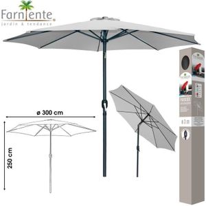 TecTake Parasol Jardin Rectangulaire Blanc 200X300 CM Acier Neuf Vacances Été Barbecue 