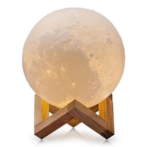 TROUSSE MANUCURE ZZ12659-3D Lune Lampe, Rechargeable Interrupteur Tactile Lumière de nuit de Chambre Clair de Lune, Idéal pour un anniversaire Noël