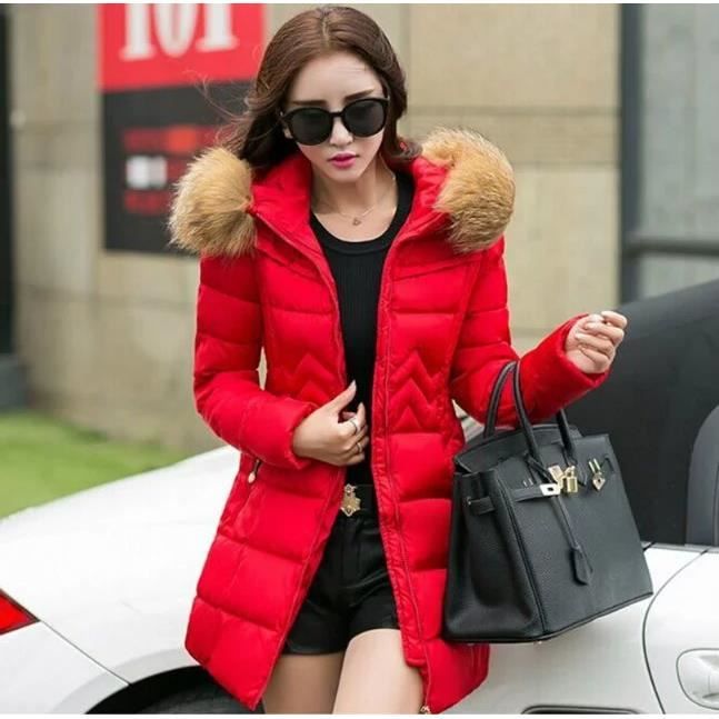 manteau femme rouge hiver