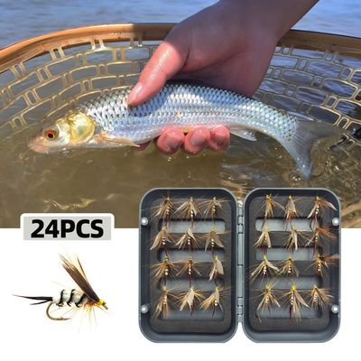 Kit De 40 Mouches Artificielles Pour Pêche – Leurres à Hameçons Triangulaires, Pour Bateau, Rocher Ou Plage – Boîte ABS Incluse