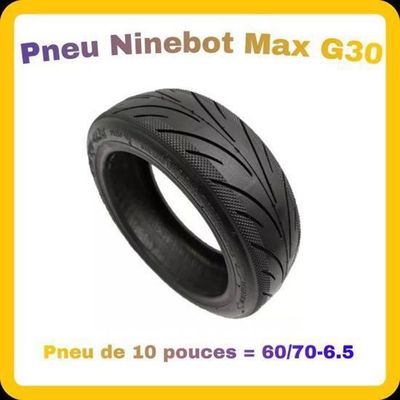 OUXI Pneu Scooter électrique 10x2,5 – Kit 2 Intérieurs + 2 Extérieurs, Valve Coudée, Pour Ninebot G30 Max