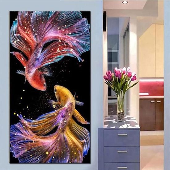 DIY 5D Diamant Peinture Grand Taille Kit Poisson Carpe