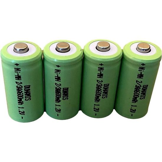 Dunamis Lot de 4 piles AA ou AAA, également 23AA ou 23AAA rechargeables 1,2 V NiMH 150 mAh