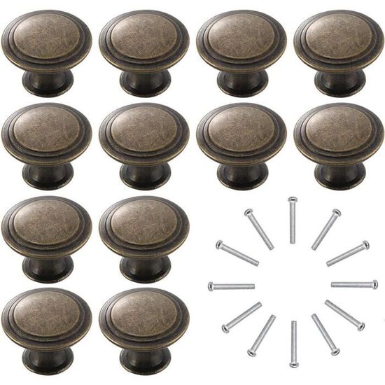 Lot De 12 Boutons Décoratifs En Osier Tissé Pour Meubles, Poignées De Tiroir En Rotin Style Bohème, Avec Vis – Poignées D'armoires, Commodes, Tables