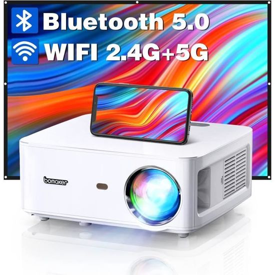 5G WiFi Vidéoprojecteur Full HD 1080P, Bluetooth 5.0, Soutiens 4K, 8000 Lumens, 4P Correction Trapézoïdale & Zoom de 100% à 60[29]