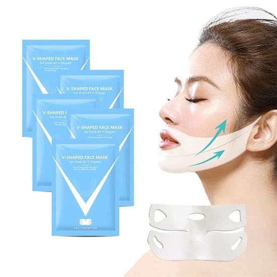 Masque De Lifting Visage En V Réutilisable – Affine Les Joues Et Le Menton, Anti-double Menton – Portez-le à La Maison, Au Travail, Partout !