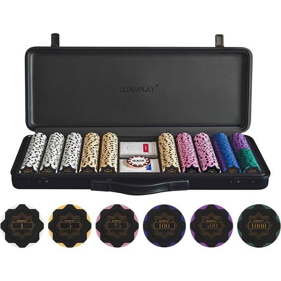 Set De 300 Jetons Poker SLOWPLAY Godel 14g - Coffret Polycarbonate Haut De Gamme Avec Valeurs