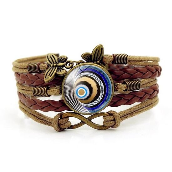Bracelet Corde Tressé Chat Noir Et Blanc - Bijou Tendance Fait Main Pour Femme
