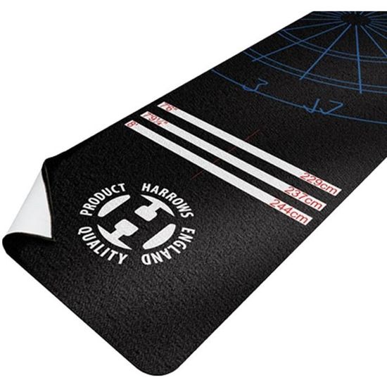 Tapis De Fléchettes Tournament Bullet – Gris, 237 X 80 Cm, Antidérapant Et Durable