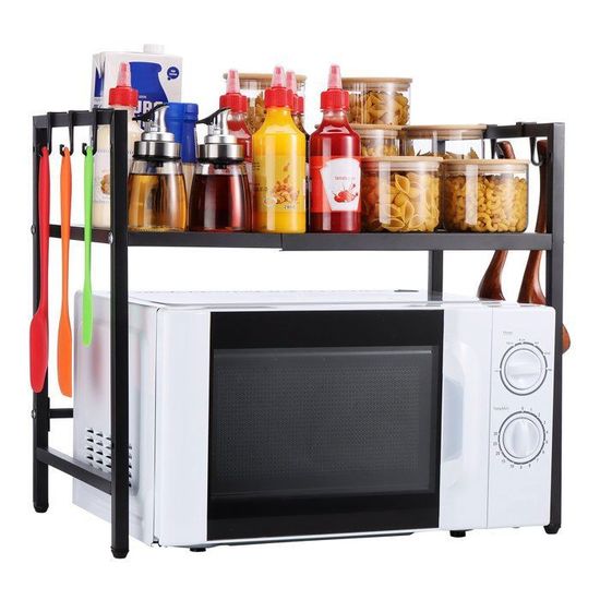 MENGDA Support de Four à Micro-Ondes, Extensible Étagère Rangement Cuisine Multifonctionnel