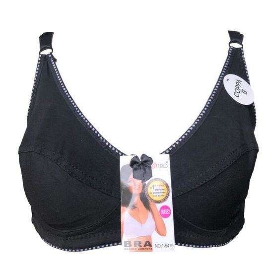 Soutien-gorge 95B Gris Clair Sans Armatures - Neuf Avec étiquettes, Coton, Style Balconnet, Bord Damier Noir