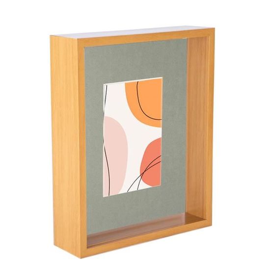 Cadre Photo 3D Boîte Ombre Profonde Chêne 25 X 25 Cm - Neuf En Emballage