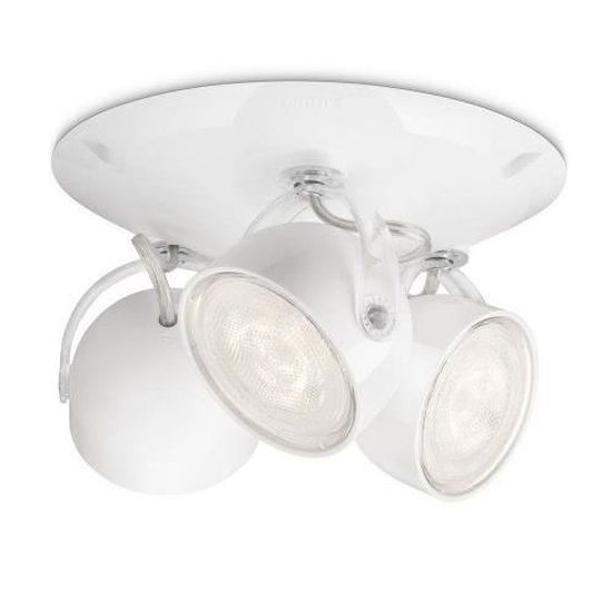 Philips Plafonnier De 3 Spots Led Dyna Blanc Ampoules Incluses