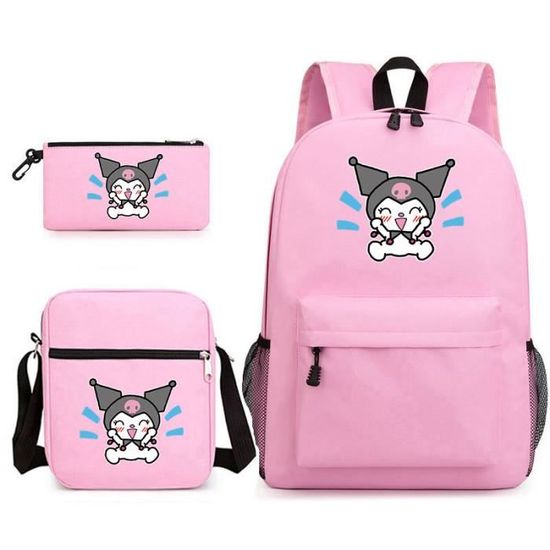 Sac à Dos Kuromi Pour Ordinateur 14,1 Pouces - Noir/fuchsia, 31x13x43 Cm, Léger Et Résistant, Pour Ados Et Jeunes