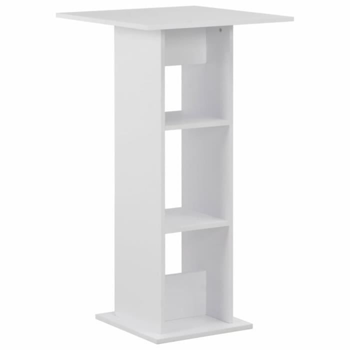 Table de bar Table haute Blanc - Style contemporain - 60 x 60 x 110 cm