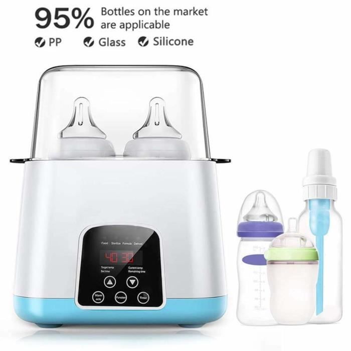 Stérilisateur de biberons électrique à vapeur pour 2 biberons, chauffe-biberon, écran LCD