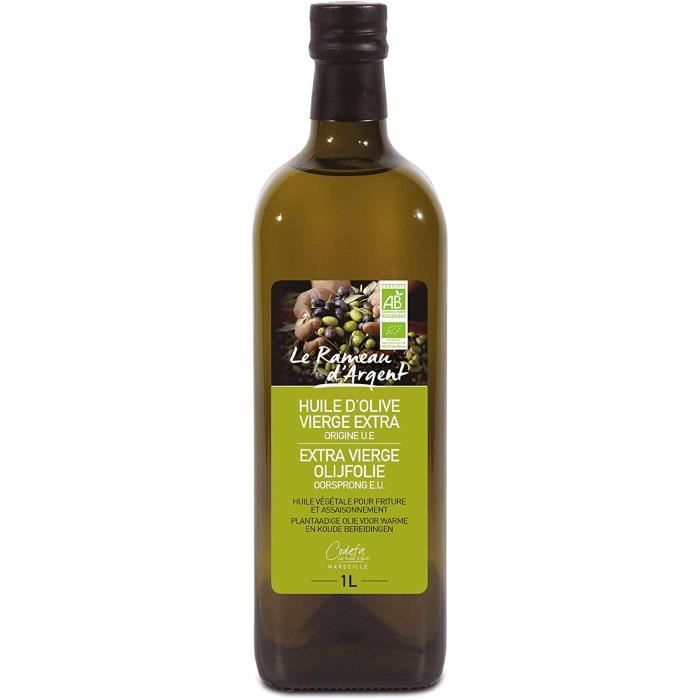 Huile d’olive Bio 1L | CODEFA les huiles | Bouteille en verre | Vierge Extra | Le Rameau d’argent | Extrait à froid | Origine UE | Q