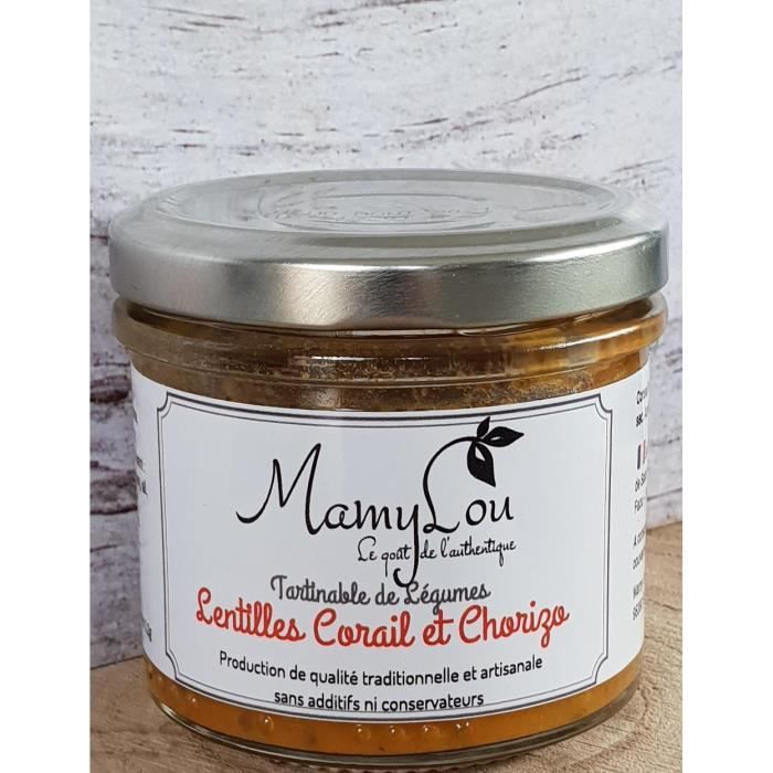 Tartinade de légumes Lentilles corail et chorizo 90g