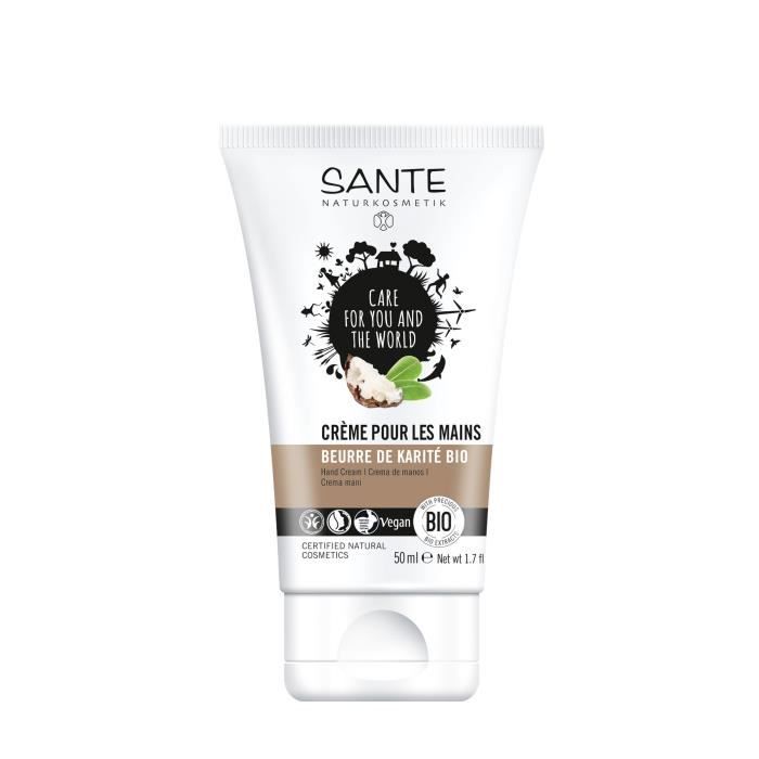 SANTE Crème pour les mains au Beurre de Karité - Bio - 50 ml