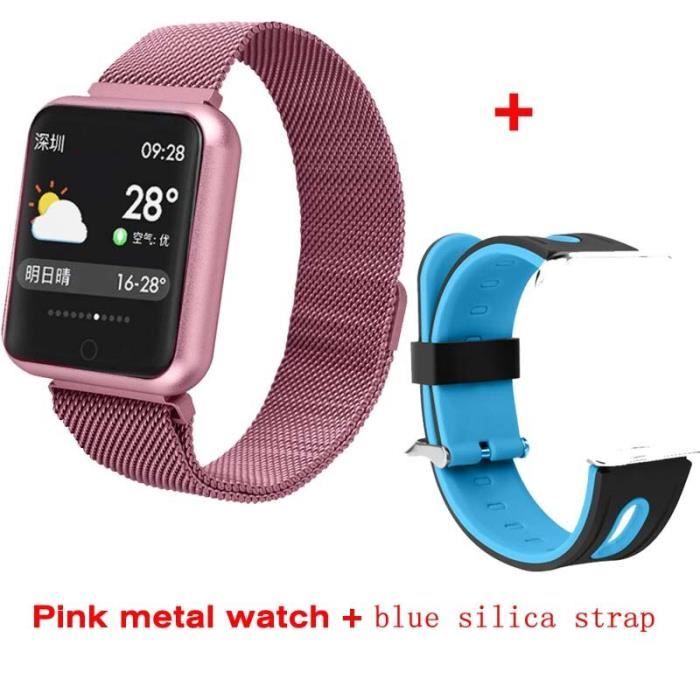 Greentiger P68 montre intelligente Sport IP68 étanche Fitness Tracker fréquence cardiaque pression artér - metal add silica - WL1732