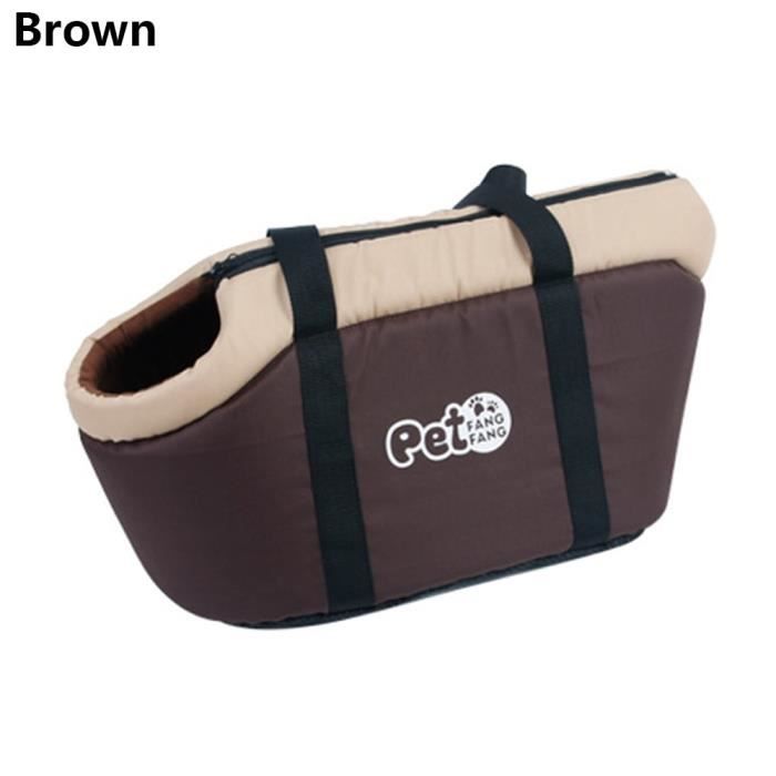 Sac de transport,Sac de voyage pour animaux de compagnie Portable chats sac à main chien transporteur respirant sac - Type Brown-L