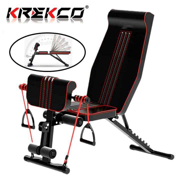 Banc de Musculation Pliable Banc de Poids Gymnastique à Domicile & AB Abdominaux Banc incliné Plat Banc d'exercice