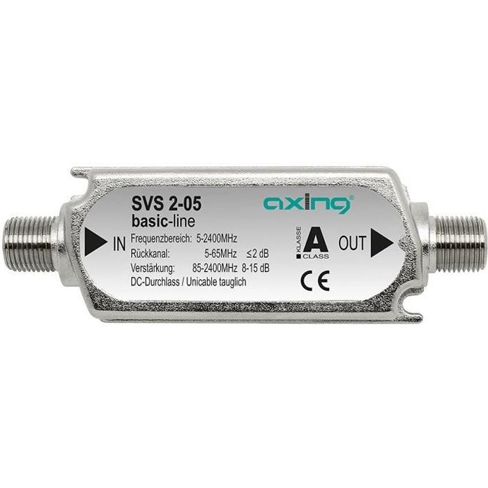 Amplificateurs de signal pour parabole Axing SVS 2-05 amplificateur linéaire de signal satellite et terrestre avec canal 56490